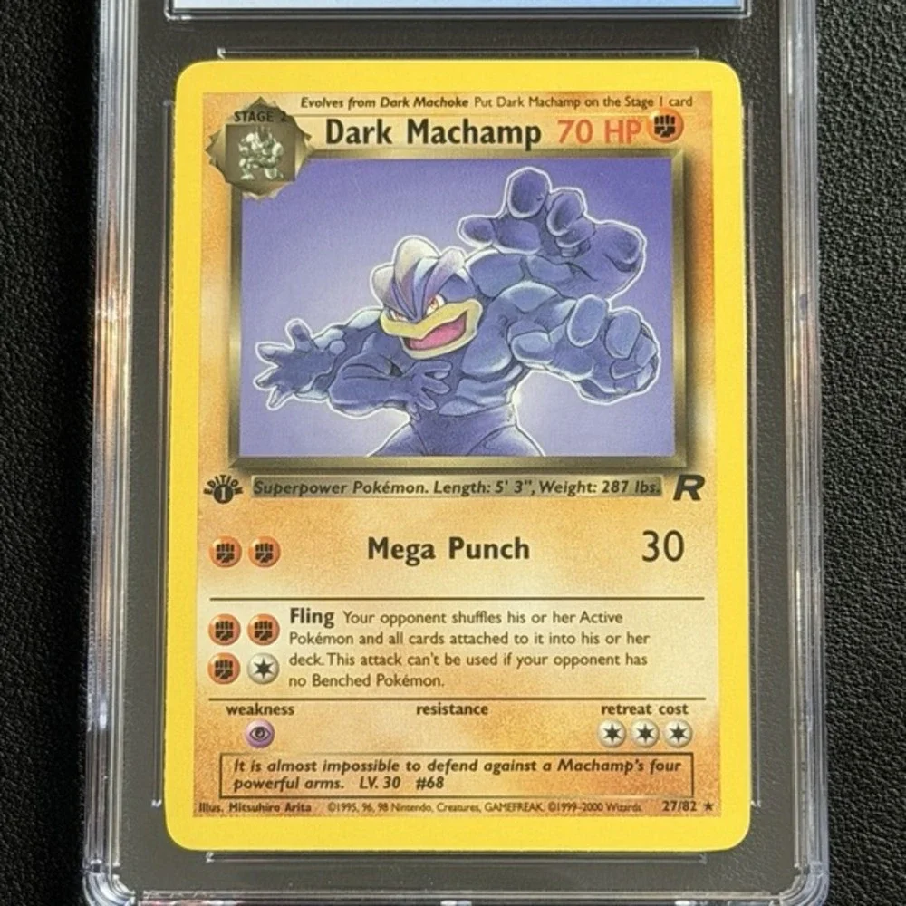 Pokemon Dark Machamp Non-Holo 1st Ed. 27/82 CGC 8.5 TCG Team Rocket 2000 WotC